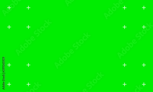 Chroma key background, greenscreen with trackers, vector. Green screen or chroma key with tracking markers