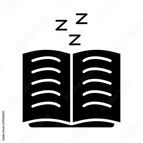 book open with Insomnia z letters silhouette style icon