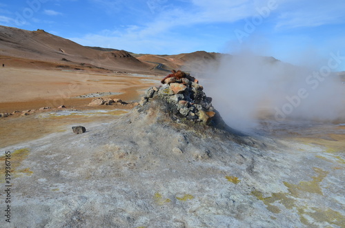 Hverir Namafjell, mud fumaloles, mud pools, hot springs, geothermal area, volcano, Akureyri, Northern Iceland