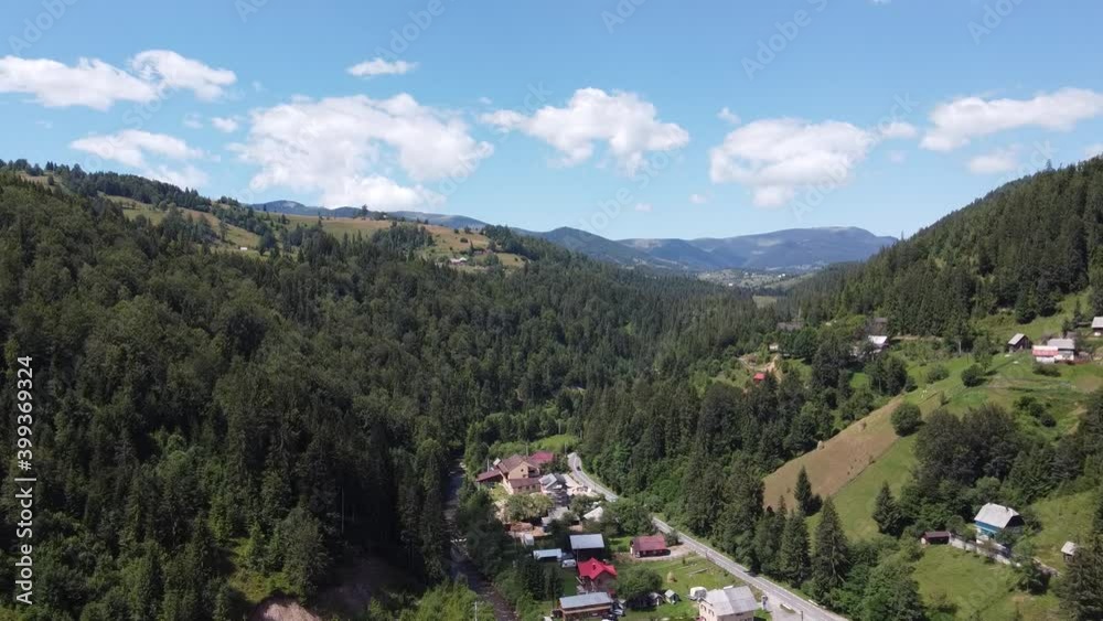 Aerial view of picturesque view in Apuseni mountains Aerial view of picturesque view in Apuseni mountains