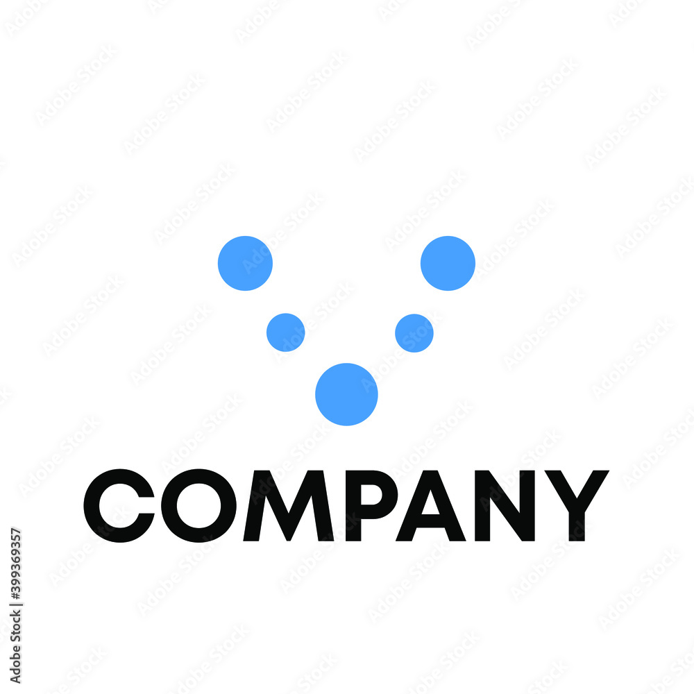 V with dots logo