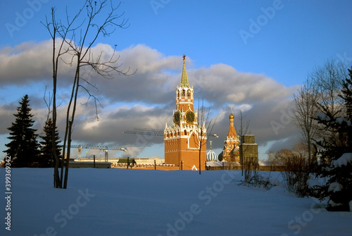 Architecture of Moscow Kremlin. Popular landmark.
