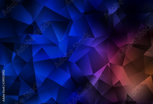 Dark Blue, Red vector triangle mosaic background. © smaria2015