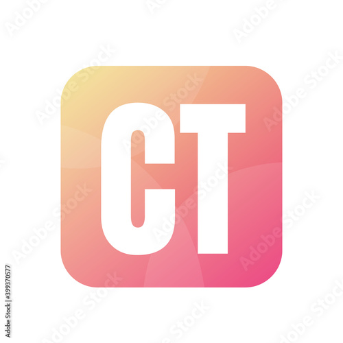 CT Letter Logo Design With Simple style