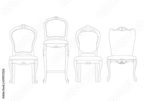 A set of classic chairs of different design