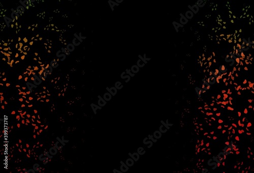 Dark Green, Red vector background with abstract forms.