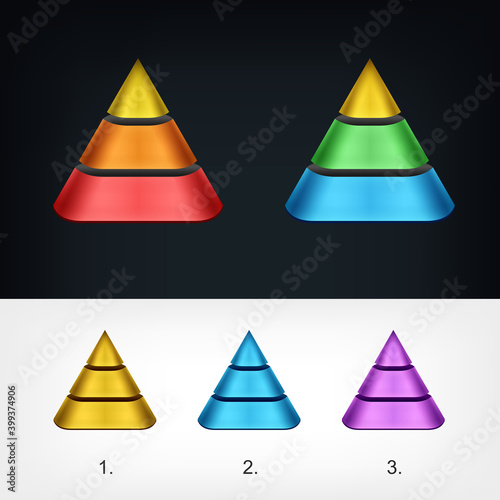 Pyramid logotype template  Stylized business logo idea  Vector illustration