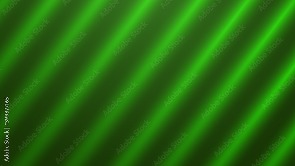 Beautiful green background in the form of rays of silk.