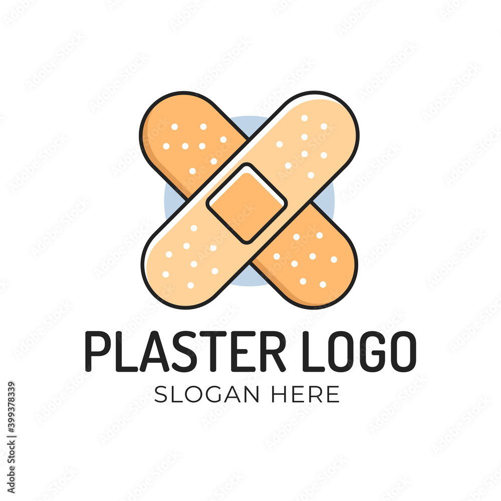 cute plaster logo with blue circle cute plaster logo with blue circle