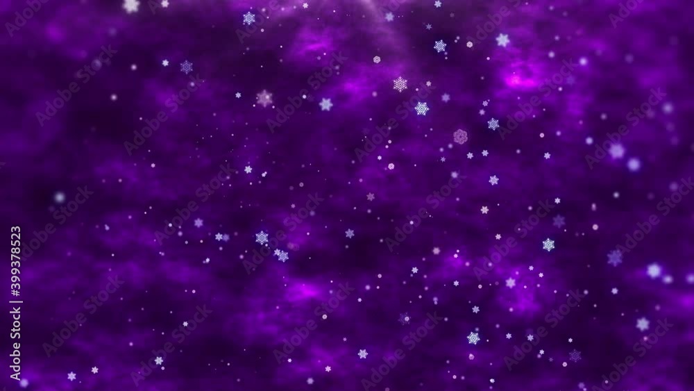 snowflakes Particular abstract background. Celebrating and happy new year. For opener video backgrounds. Galaxy space action and rotation. LOOP 4K video