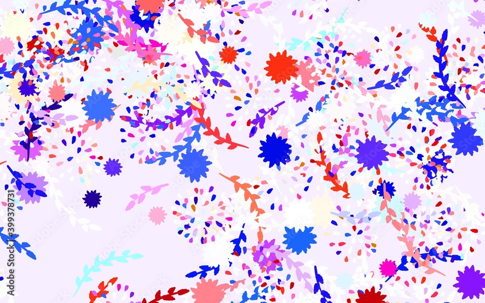 Obraz premium Light Blue, Yellow vector doodle background with flowers, roses.