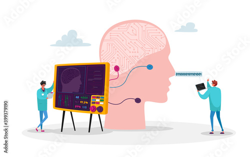 Engineers Create Artificial Intelligence. Futuristic Innovative Technologies, Scientist Make Engineering Calculations