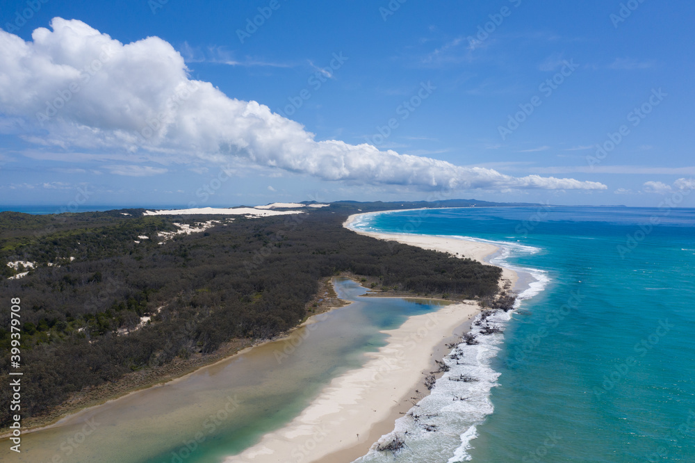 Aerial view of Mirapool and beach