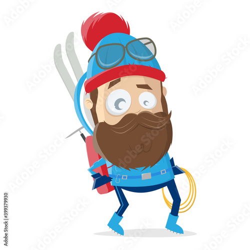 funny cartoon tourer or climber
