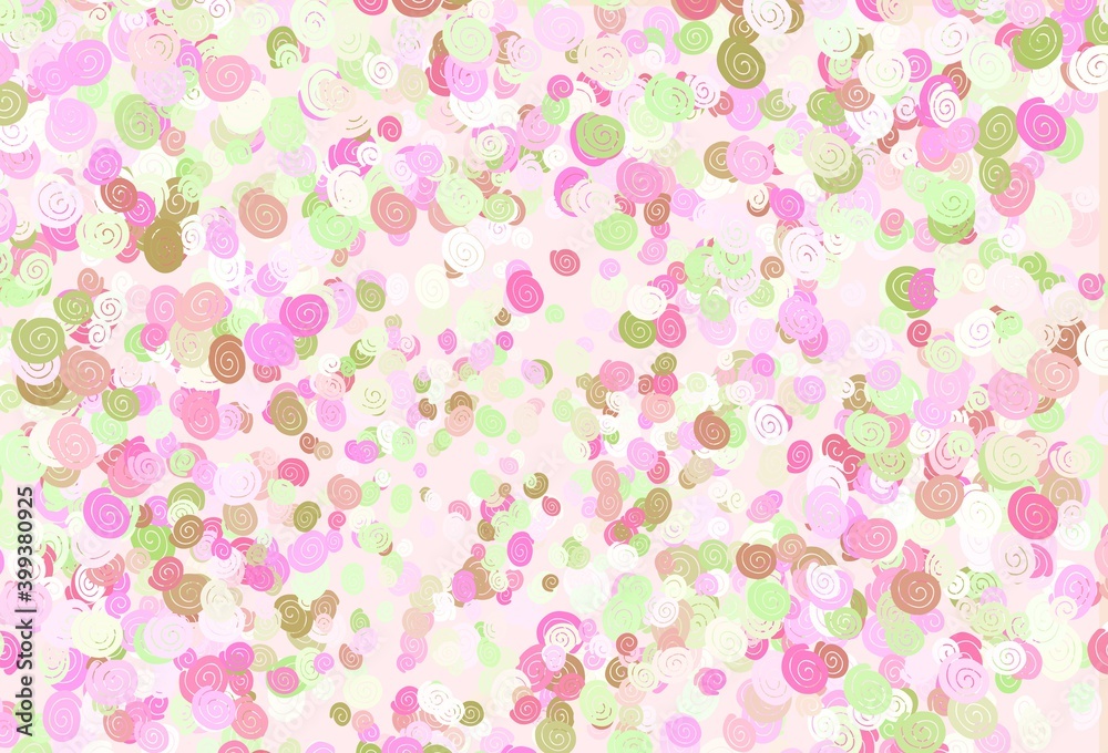 Light Pink, Green vector background with lamp shapes.