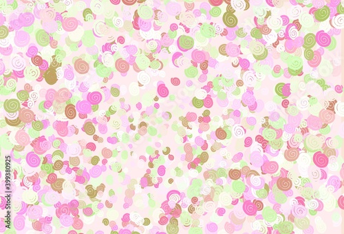 Light Pink, Green vector background with lamp shapes.