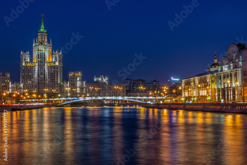 Night city. Lights. Moscow. Megalopolis.
