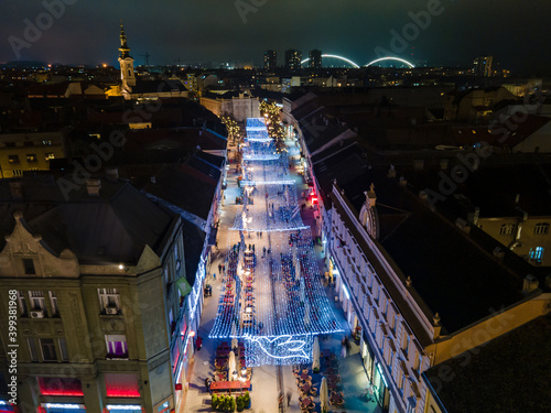 Holidays spirit and the light show in down town Novi Sad