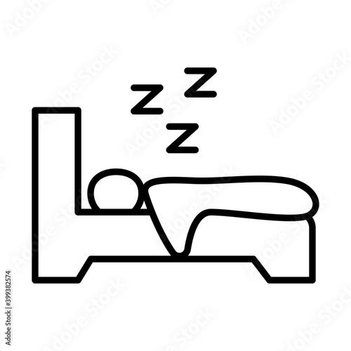 avatar figure sleeping in bed with Insomnia z letters line style icon