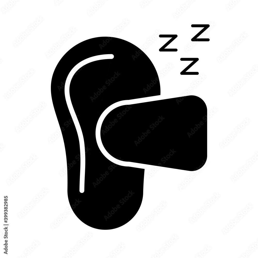 use ear plug silhouette style icon Stock Vector | Adobe Stock