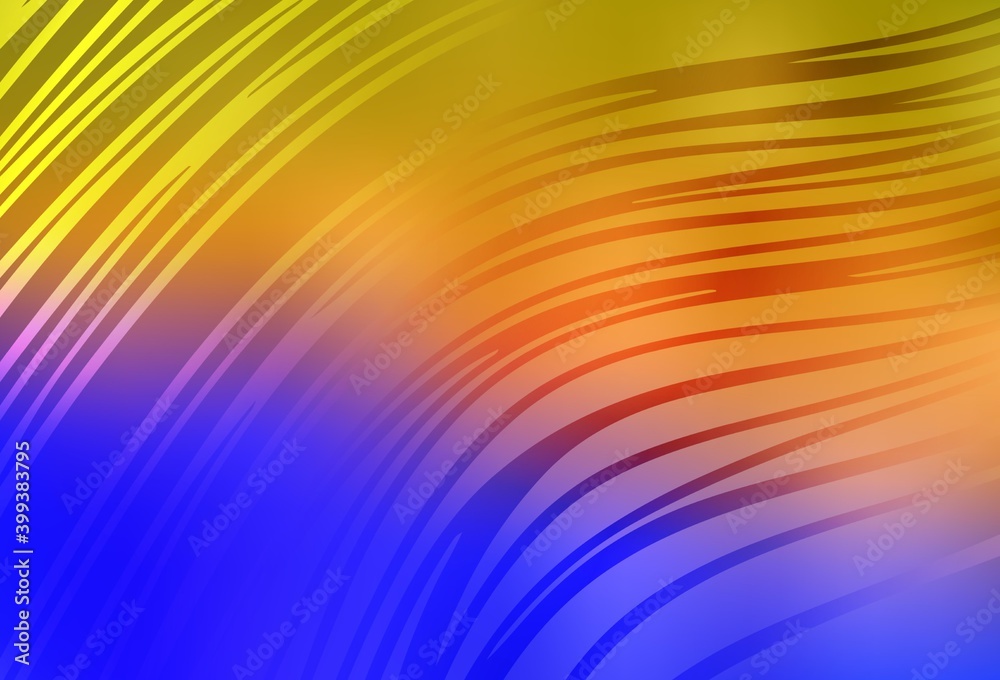 Obraz premium Light Blue, Yellow vector background with wry lines.