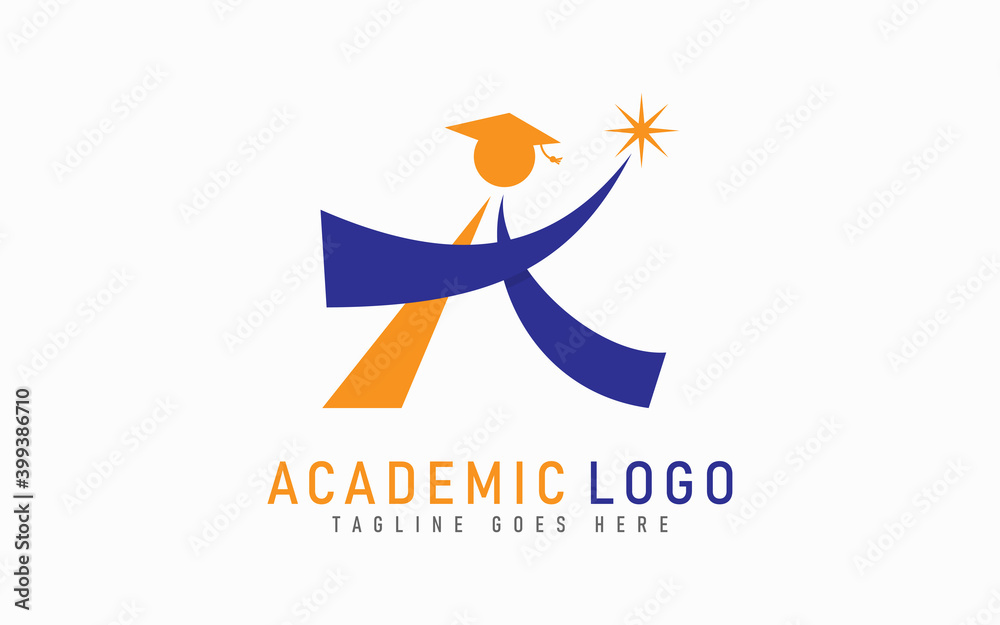 Fototapeta premium Abstract Letter A with Education Concept Style Logo Design. Usable For Business, Community, Education, Foundation, Services Company. Vector Logo Design Illustration.