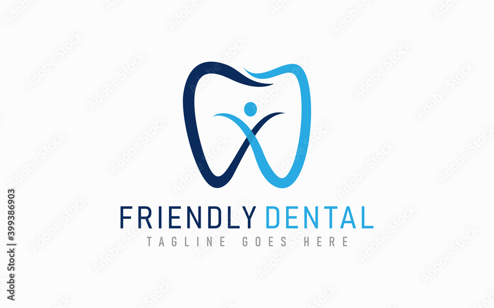 Dental Logo With Happiness People Inside.