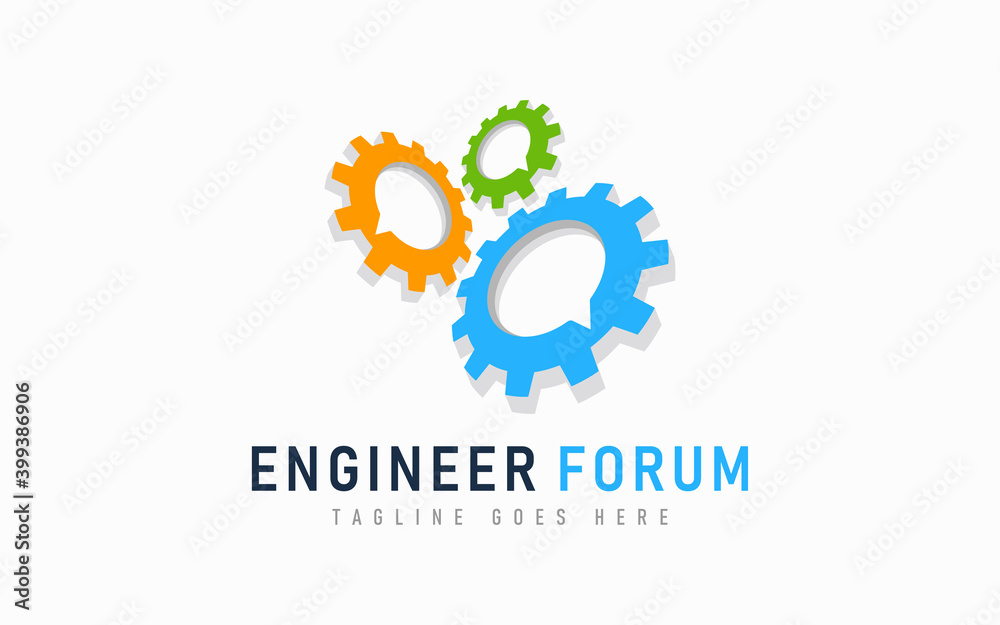 Abstract Gear Symbol With Chat Bubble Inside Logo Design. Usable For Business, Community, Industrial, Foundation, Security, Tech, Services Company. Abstract Gear Symbol With Chat Bubble Inside Logo Design. Usable For Business, Community, Industrial, Foundation, Security, Tech, Services Company.