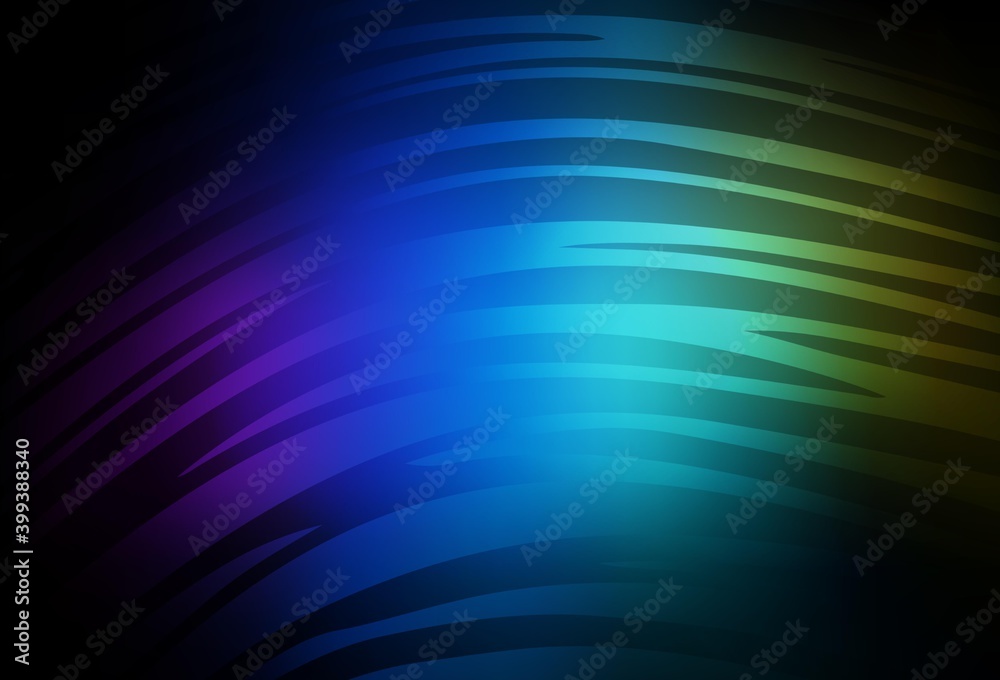 Fototapeta premium Dark Multicolor vector background with bent lines.