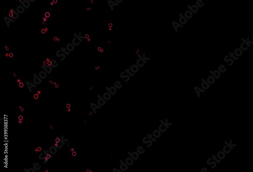 Dark purple vector template with man, woman symbols.