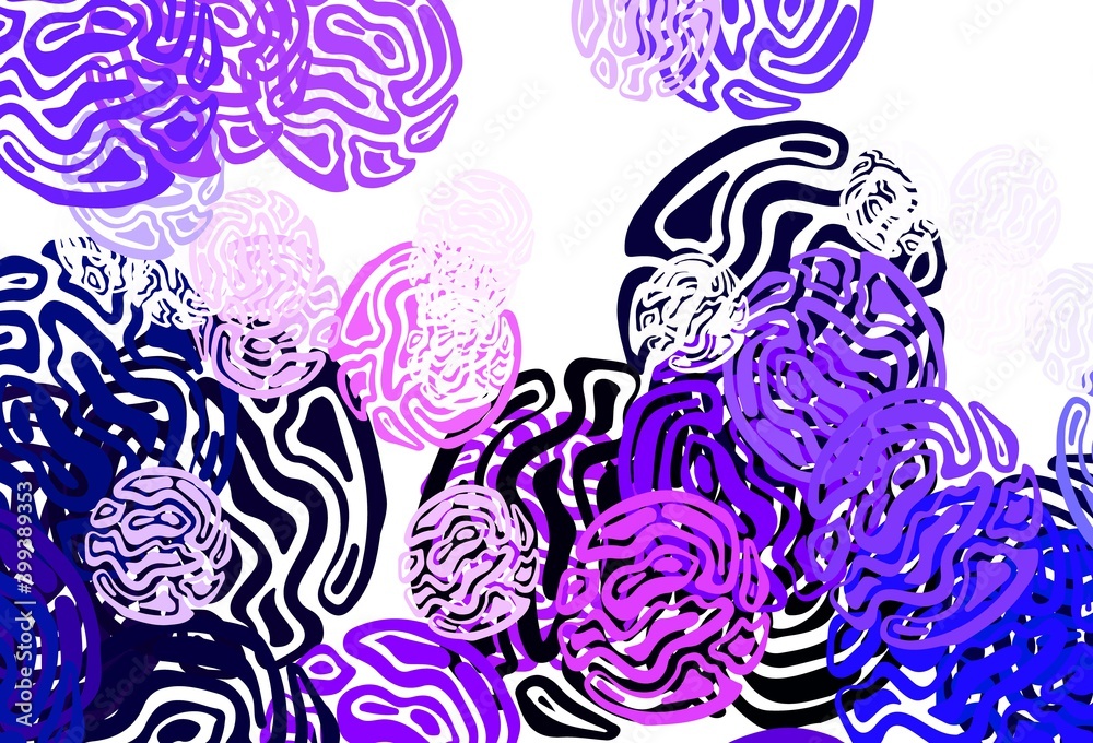Fototapeta premium Light Purple vector pattern with random forms.