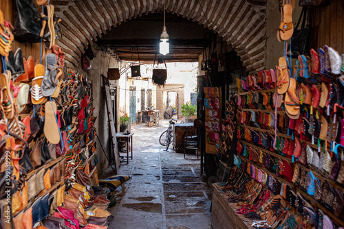 Marrakesh, Morroco, Africa - April 30, 2019: Market in the souks of Marrakesh medina © Panos