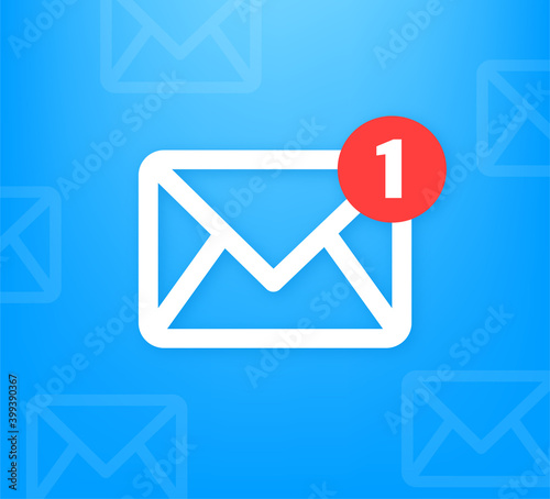 New message icon. Smartphone, mobile, laptop. New nessage in flat style. Vector illustration.