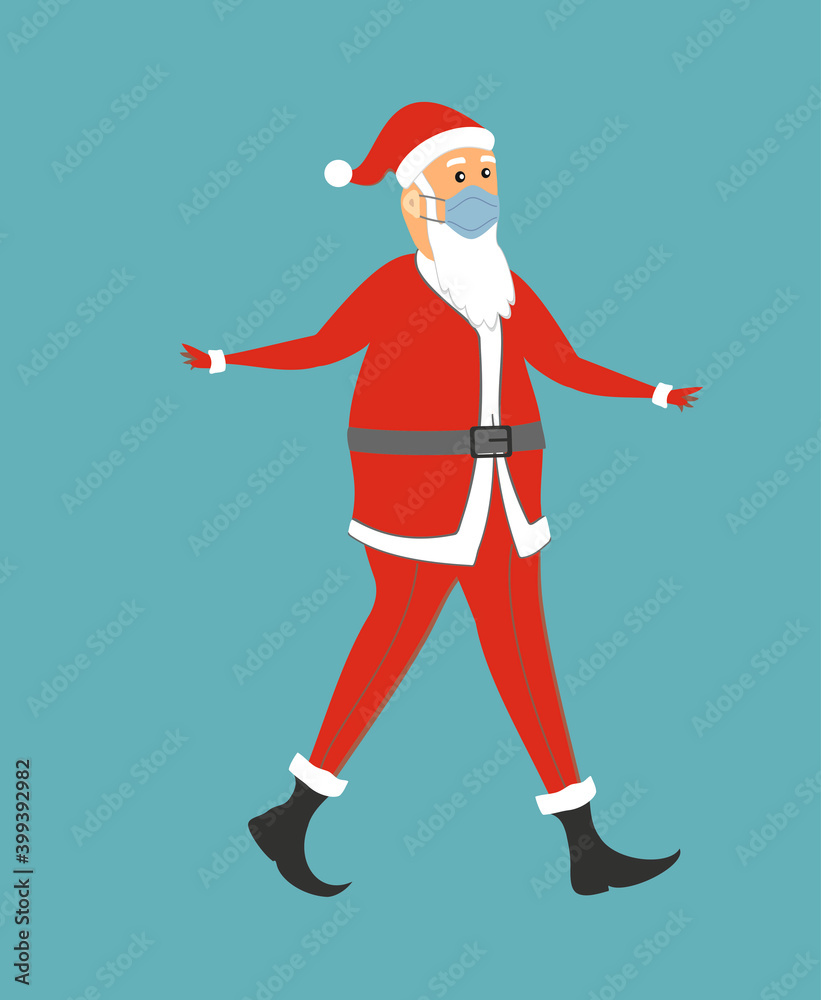 slim fit body Santa Claus wearing a surgical mask slim fit body Santa Claus wearing a surgical mask