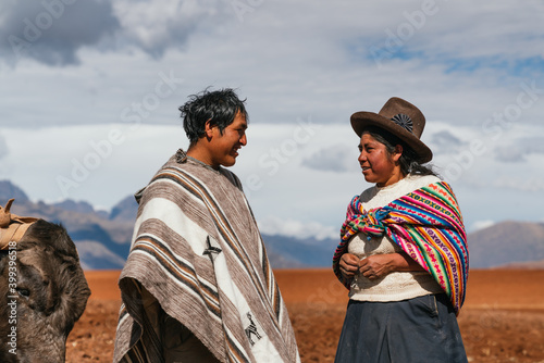 Indigenous couple farming photo