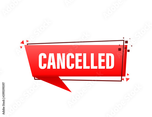 Illustration with red cancelled. Red textured illustration. Vintage icon for banner design.
