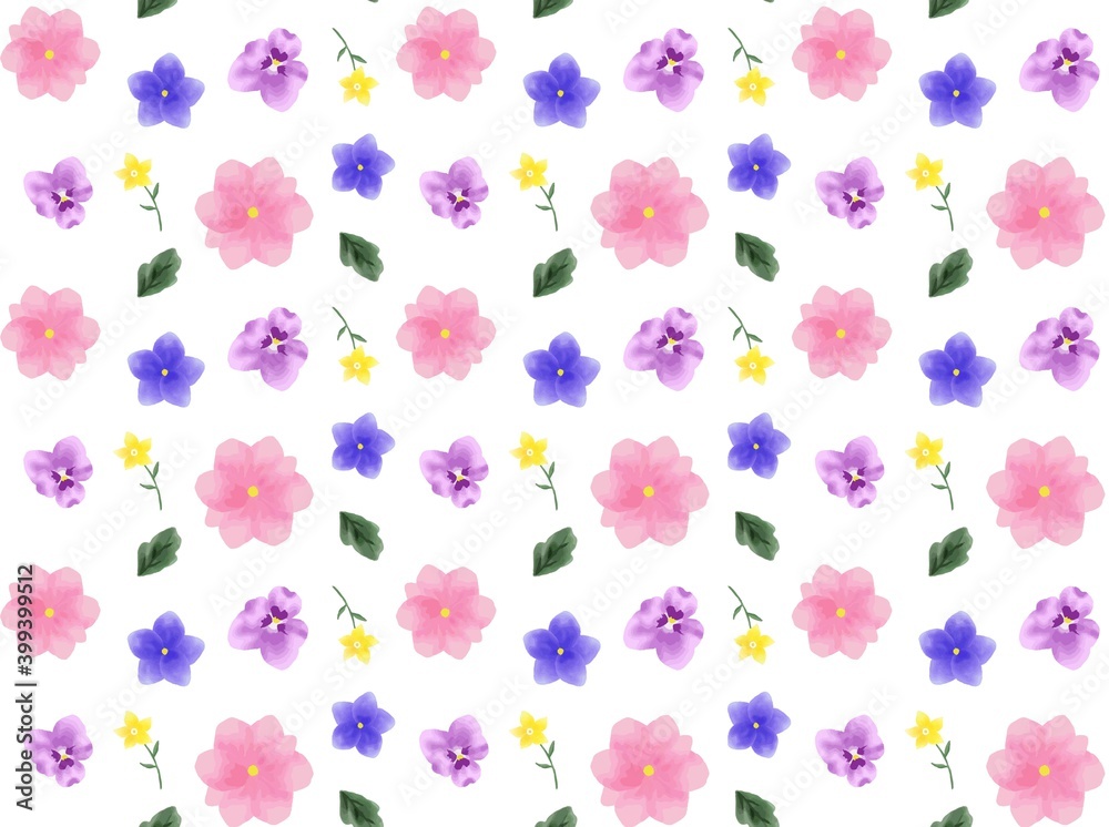 春の花のパターン背景素材 春の花のパターン背景素材