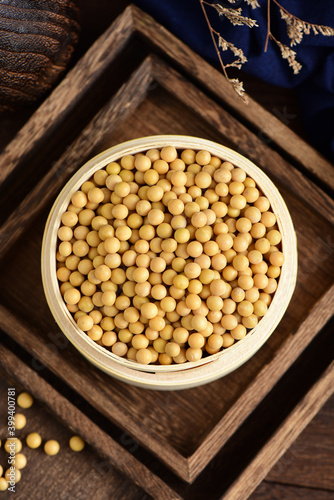 Soybean on the background of retro Chinese style