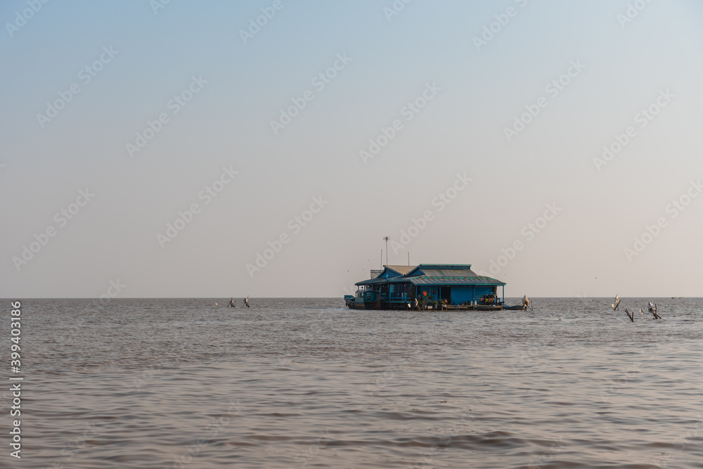 The floating village in Cambodia The floating village in Cambodia