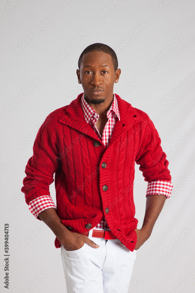 Obraz premium Handsome Black man looking pensive