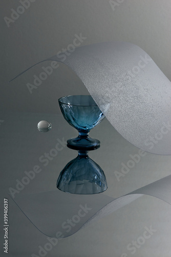 Blue glass cup