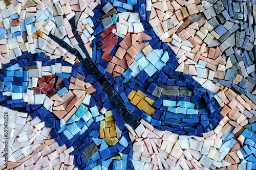 Surface of colorful butterfly mosaic photo
