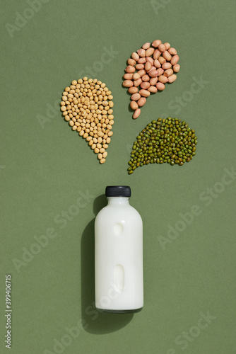 Dairy free milk substitute drink, healthy eating.