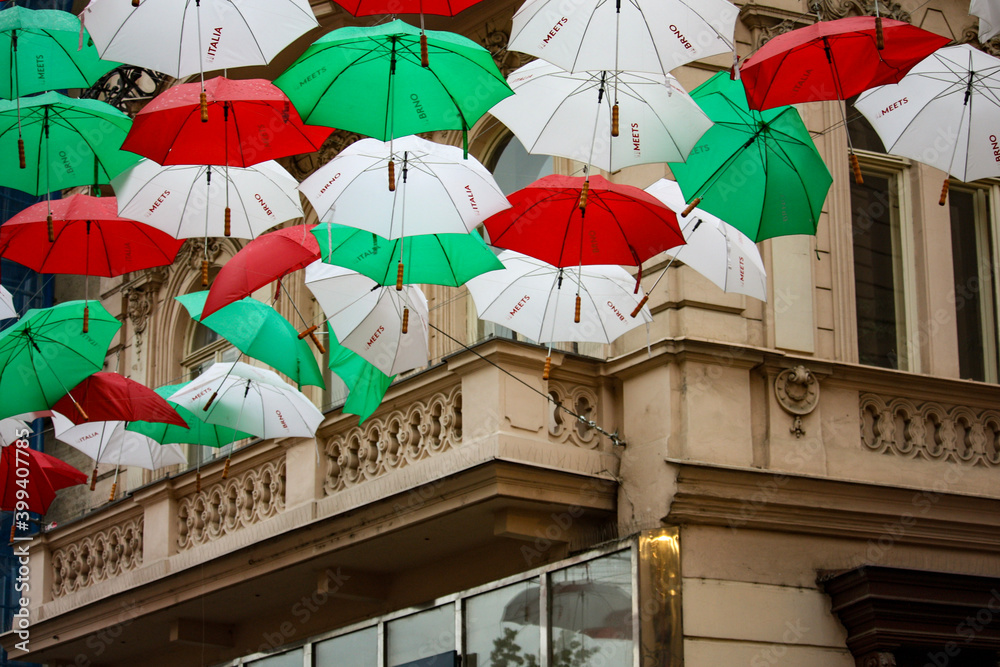 Umbrellas in the city 