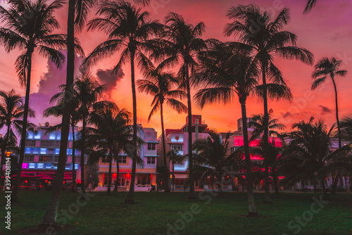 sunset at the beach Miami Beach florida  © Alberto GV PHOTOGRAP