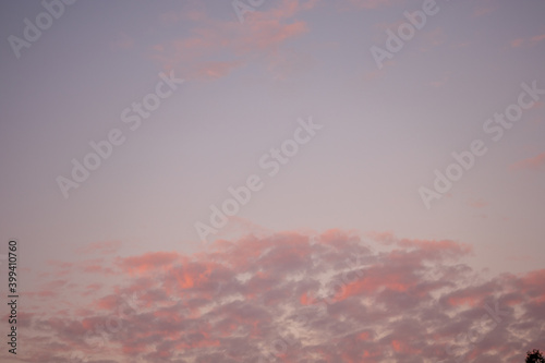 A Blue Sky With Pink Clouds at Sunset