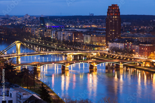 Wallpaper Mural River Maine at sunset through Frankfurt, Germany Torontodigital.ca