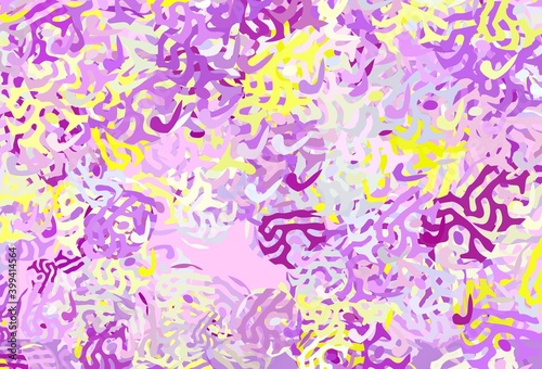 Light Pink  Yellow vector texture with abstract forms.