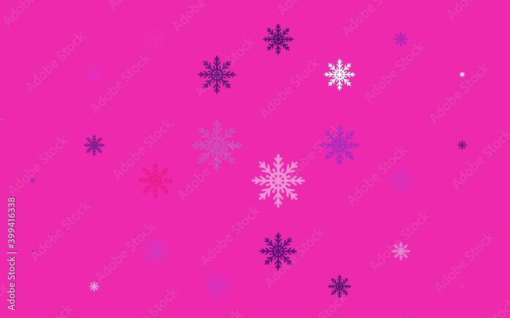 Light Pink vector layout with bright snowflakes. Light Pink vector layout with bright snowflakes.