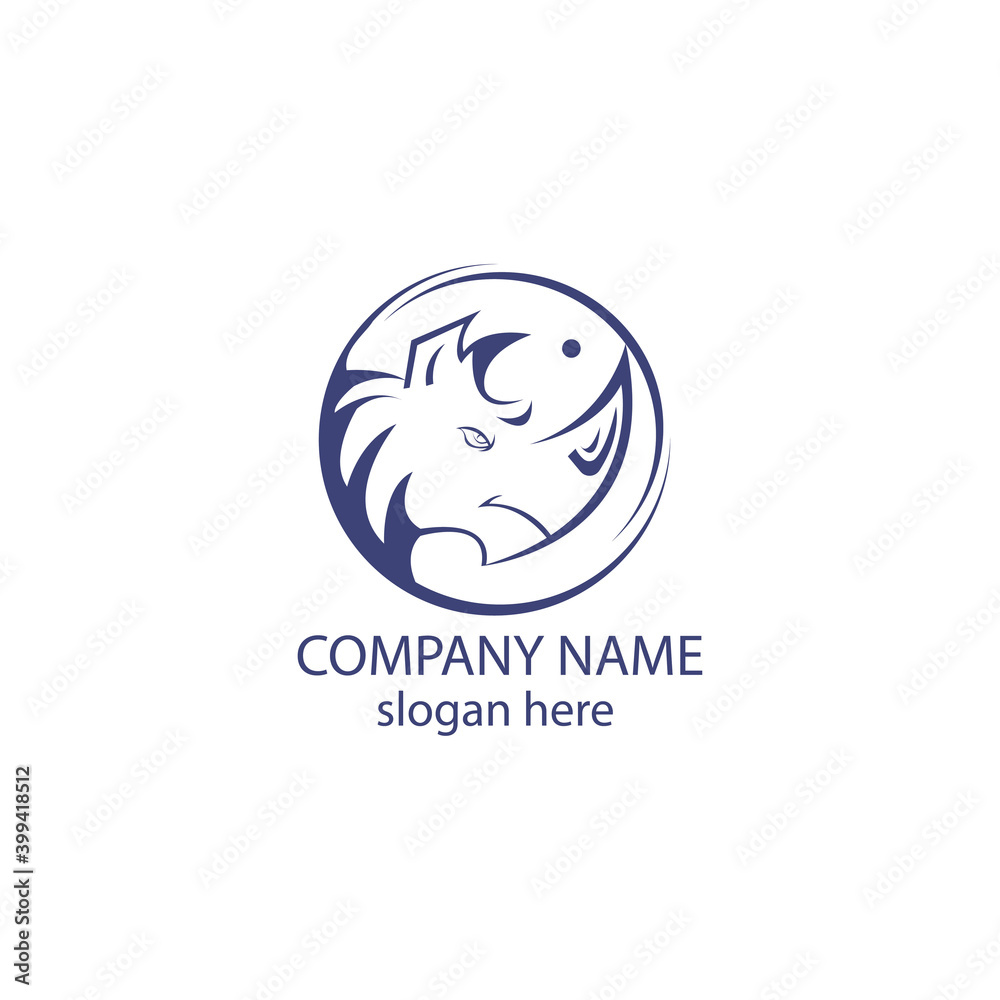 rhino logo illustration circle abstract symbol company vector design rhino logo illustration circle abstract symbol company vector design